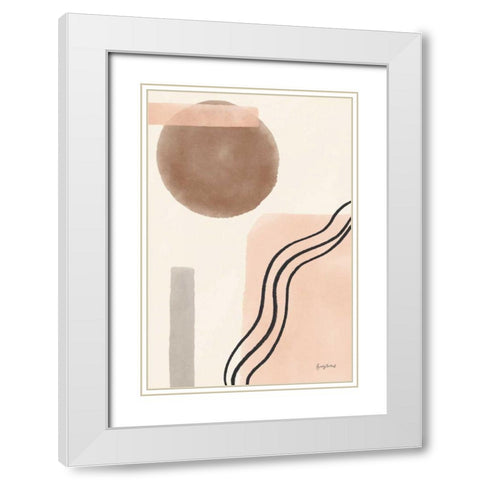Geo Abstract II Neutral Pink White Modern Wood Framed Art Print with Double Matting by Thorns, Becky