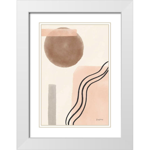 Geo Abstract II Neutral Pink White Modern Wood Framed Art Print with Double Matting by Thorns, Becky