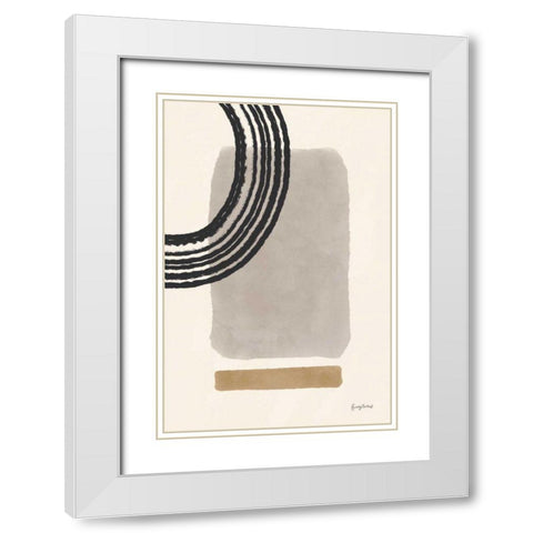 Geo Abstract III Neutral Pink White Modern Wood Framed Art Print with Double Matting by Thorns, Becky