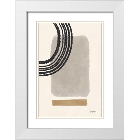 Geo Abstract III Neutral Pink White Modern Wood Framed Art Print with Double Matting by Thorns, Becky