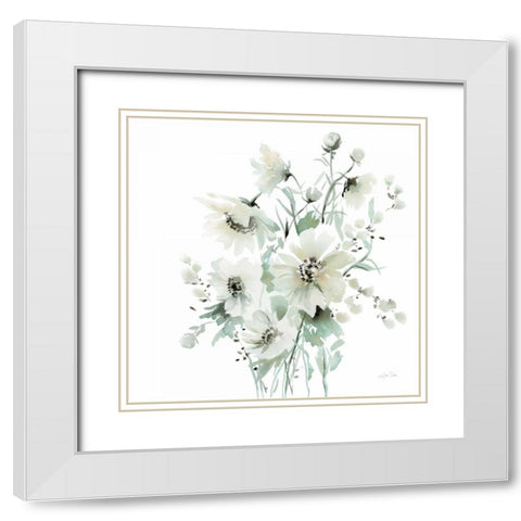 Secret Garden Bouquet I White Modern Wood Framed Art Print with Double Matting by Pete, Katrina