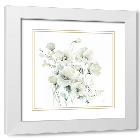 Secret Garden Bouquet II White Modern Wood Framed Art Print with Double Matting by Pete, Katrina