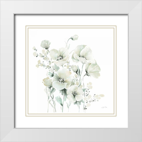 Secret Garden Bouquet II White Modern Wood Framed Art Print with Double Matting by Pete, Katrina