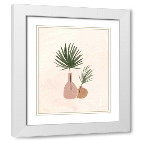 Palm Vessels II White Modern Wood Framed Art Print with Double Matting by Panganiban, Karyn