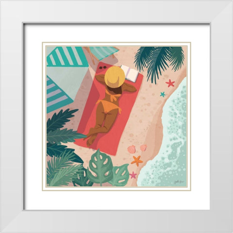 Beach Babes I White Modern Wood Framed Art Print with Double Matting by Penner, Janelle