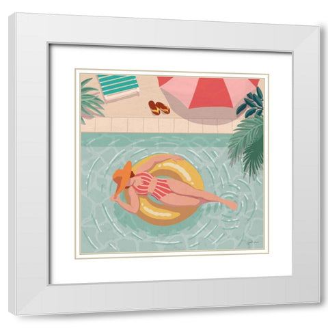 Beach Babes II White Modern Wood Framed Art Print with Double Matting by Penner, Janelle