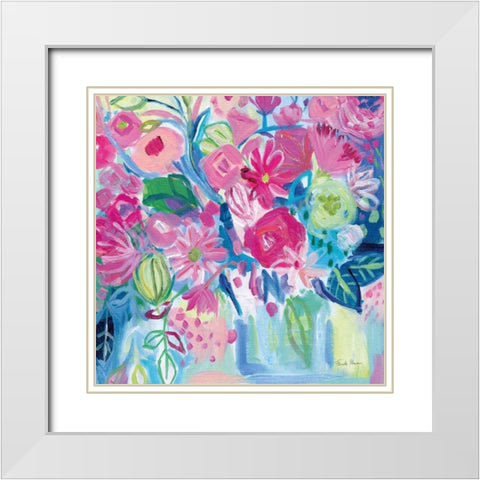 Spring Burst I White Modern Wood Framed Art Print with Double Matting by Zaman, Farida