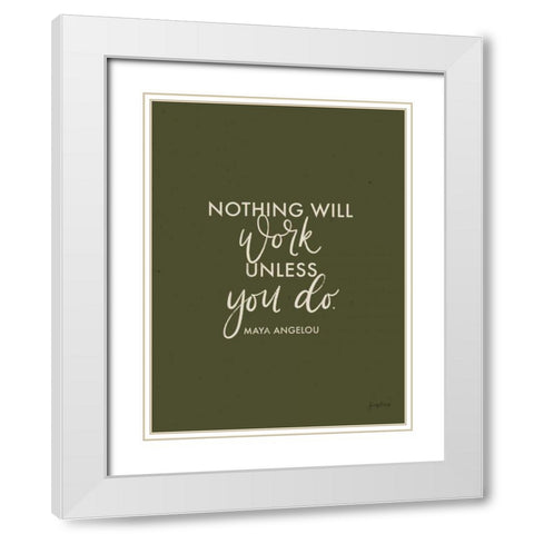 Words of Wisdom II Green Crop White Modern Wood Framed Art Print with Double Matting by Thorns, Becky
