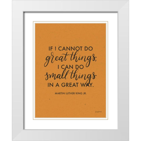 Words of Wisdom III Orange Crop White Modern Wood Framed Art Print with Double Matting by Thorns, Becky