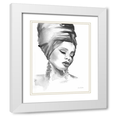 Woman II BW White Modern Wood Framed Art Print with Double Matting by Valle, Aimee Del