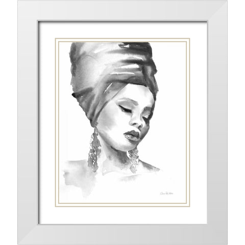 Woman II BW White Modern Wood Framed Art Print with Double Matting by Valle, Aimee Del