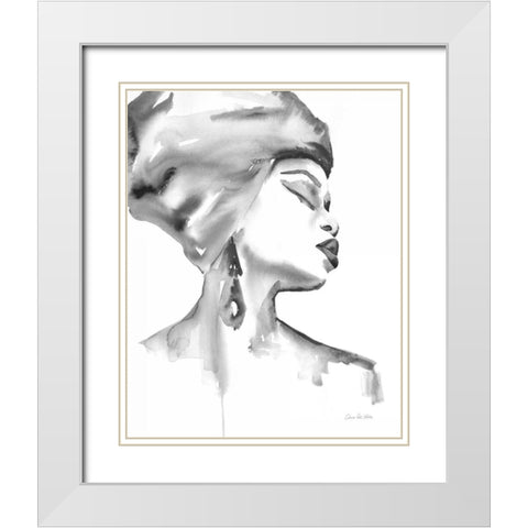 Woman III BW White Modern Wood Framed Art Print with Double Matting by Valle, Aimee Del