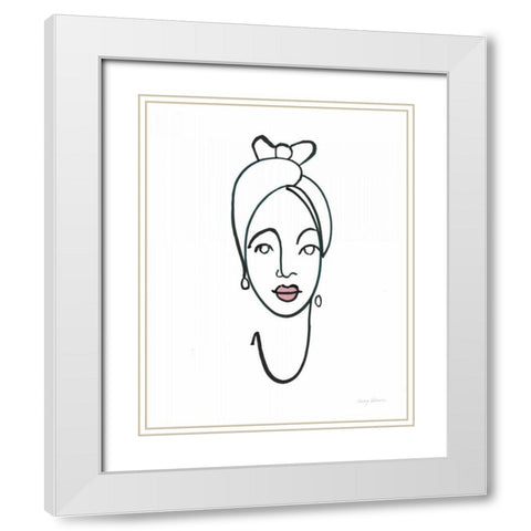 Beauty I Pink Lips White Modern Wood Framed Art Print with Double Matting by Tillmon, Avery