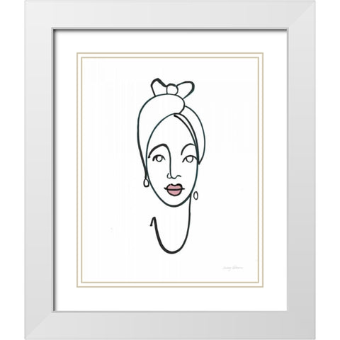 Beauty I Pink Lips White Modern Wood Framed Art Print with Double Matting by Tillmon, Avery