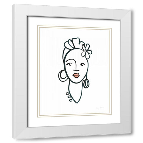 Beauty III Pink Lips White Modern Wood Framed Art Print with Double Matting by Tillmon, Avery