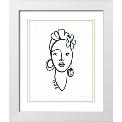 Beauty III Pink Lips White Modern Wood Framed Art Print with Double Matting by Tillmon, Avery