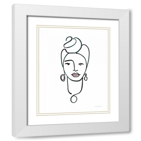 Beauty IV Pink Lips White Modern Wood Framed Art Print with Double Matting by Tillmon, Avery