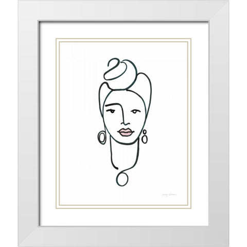 Beauty IV Pink Lips White Modern Wood Framed Art Print with Double Matting by Tillmon, Avery