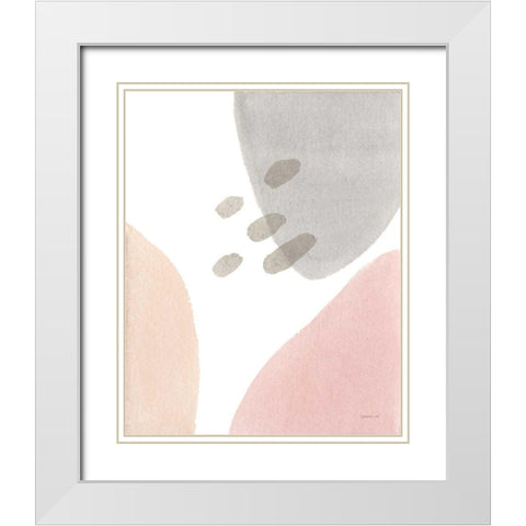 Abstract Tidepool I White Modern Wood Framed Art Print with Double Matting by Nai, Danhui