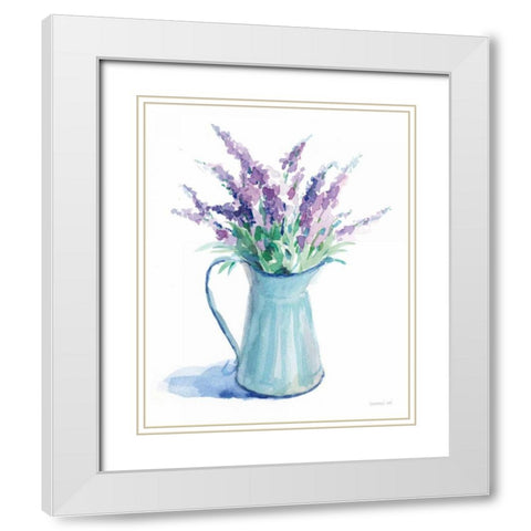 Farmstand Lavender White Modern Wood Framed Art Print with Double Matting by Nai, Danhui