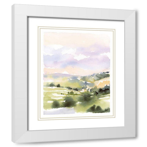 Spring Hills I White Modern Wood Framed Art Print with Double Matting by Pete, Katrina