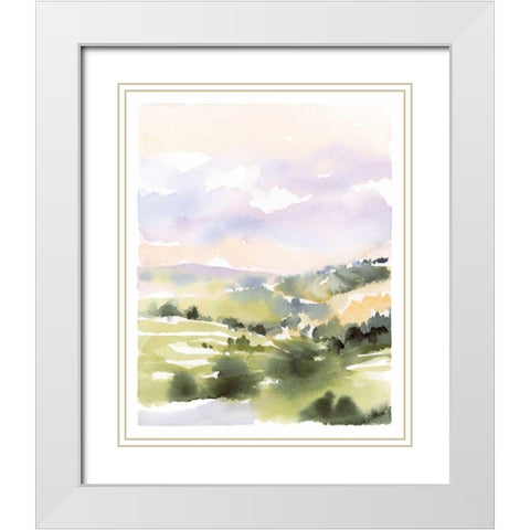 Spring Hills I White Modern Wood Framed Art Print with Double Matting by Pete, Katrina