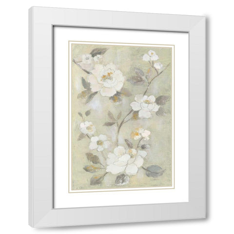 Romantic Spring Flowers I White White Modern Wood Framed Art Print with Double Matting by Vassileva, Silvia