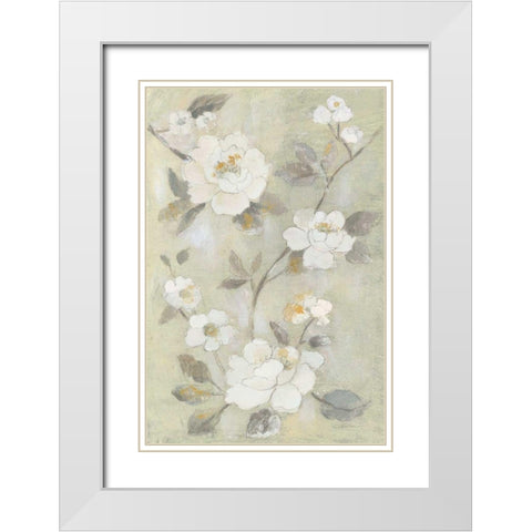 Romantic Spring Flowers I White White Modern Wood Framed Art Print with Double Matting by Vassileva, Silvia