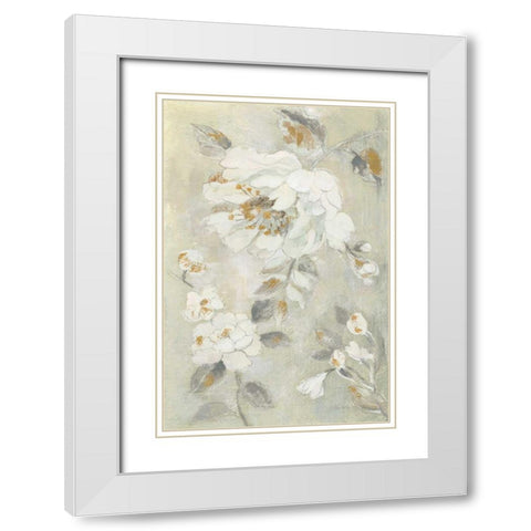 Romantic Spring Flowers II White White Modern Wood Framed Art Print with Double Matting by Vassileva, Silvia