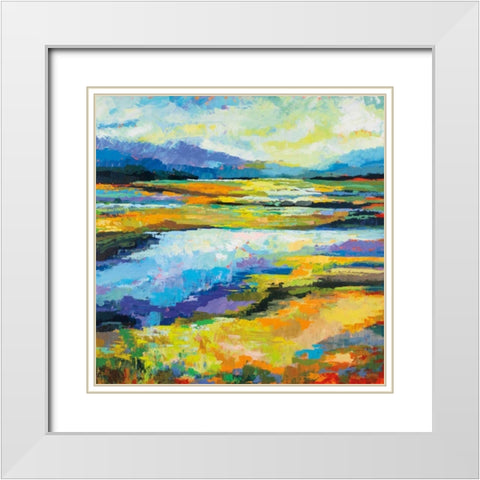 Fall Marsh White Modern Wood Framed Art Print with Double Matting by Vertentes, Jeanette