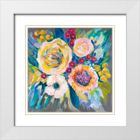 Festive White Modern Wood Framed Art Print with Double Matting by Vertentes, Jeanette