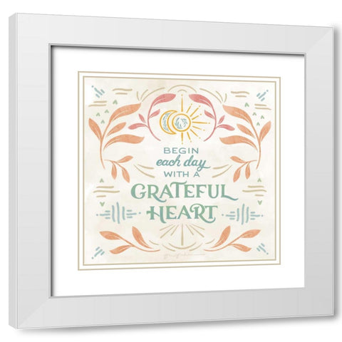 Heart and Mind I White Modern Wood Framed Art Print with Double Matting by Graham, Gia
