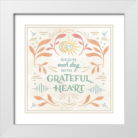 Heart and Mind I White Modern Wood Framed Art Print with Double Matting by Graham, Gia