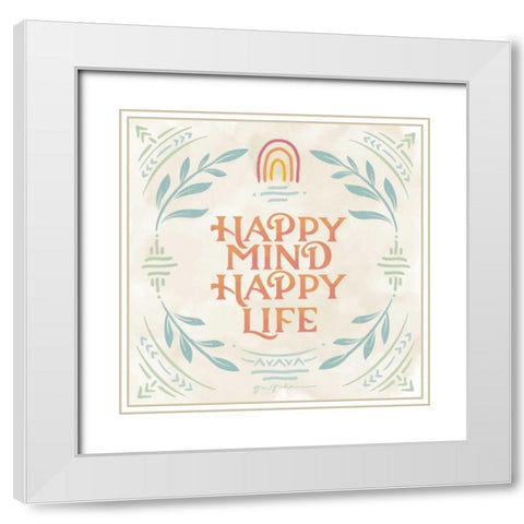 Heart and Mind II White Modern Wood Framed Art Print with Double Matting by Graham, Gia