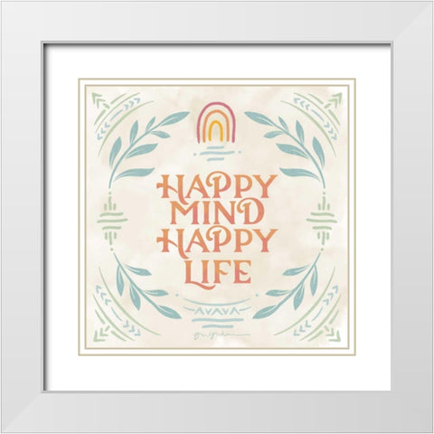 Heart and Mind II White Modern Wood Framed Art Print with Double Matting by Graham, Gia