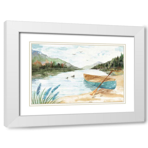 Lake Love I White Modern Wood Framed Art Print with Double Matting by June, Dina