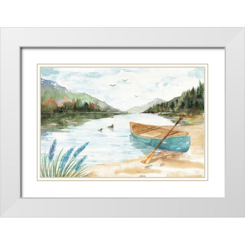 Lake Love I White Modern Wood Framed Art Print with Double Matting by June, Dina
