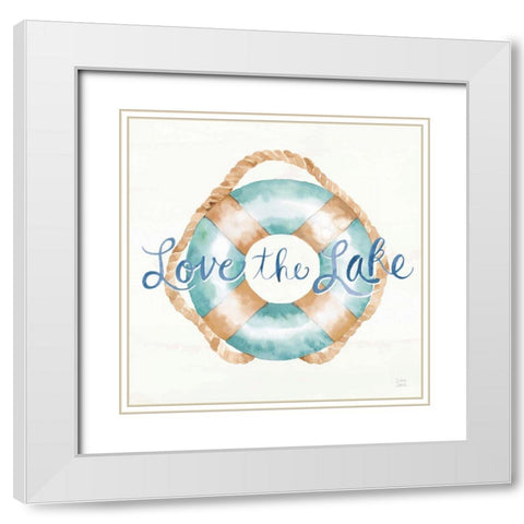 Lake Love VI White Modern Wood Framed Art Print with Double Matting by June, Dina