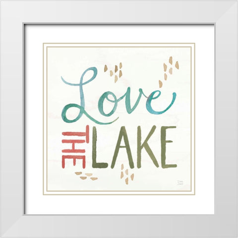 Lake Love VII White Modern Wood Framed Art Print with Double Matting by June, Dina