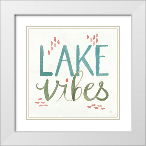 Lake Love VIII White Modern Wood Framed Art Print with Double Matting by June, Dina