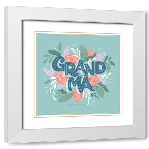Grandma White Modern Wood Framed Art Print with Double Matting by Graham, Gia