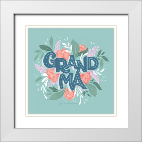 Grandma White Modern Wood Framed Art Print with Double Matting by Graham, Gia