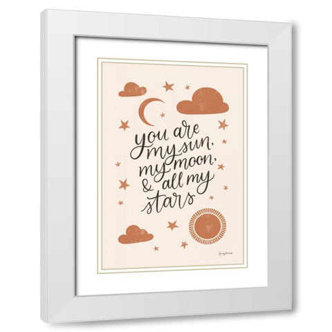 Celestial Boho I White Modern Wood Framed Art Print with Double Matting by Thorns, Becky