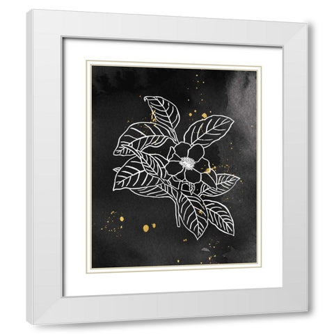 Indigo Blooms I Black White Modern Wood Framed Art Print with Double Matting by Wild Apple Portfolio