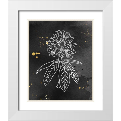 Indigo Blooms II Black White Modern Wood Framed Art Print with Double Matting by Wild Apple Portfolio