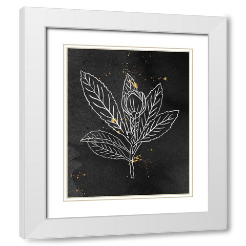 Indigo Blooms IV Black White Modern Wood Framed Art Print with Double Matting by Wild Apple Portfolio