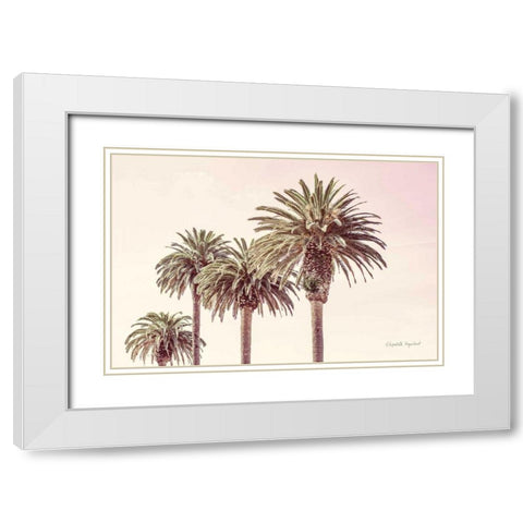 Pastel Palms White Modern Wood Framed Art Print with Double Matting by Urquhart, Elizabeth