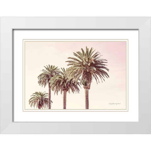 Pastel Palms White Modern Wood Framed Art Print with Double Matting by Urquhart, Elizabeth