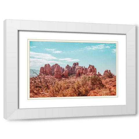 What a View II White Modern Wood Framed Art Print with Double Matting by Urquhart, Elizabeth