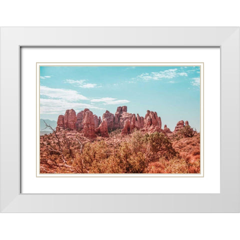 What a View II White Modern Wood Framed Art Print with Double Matting by Urquhart, Elizabeth